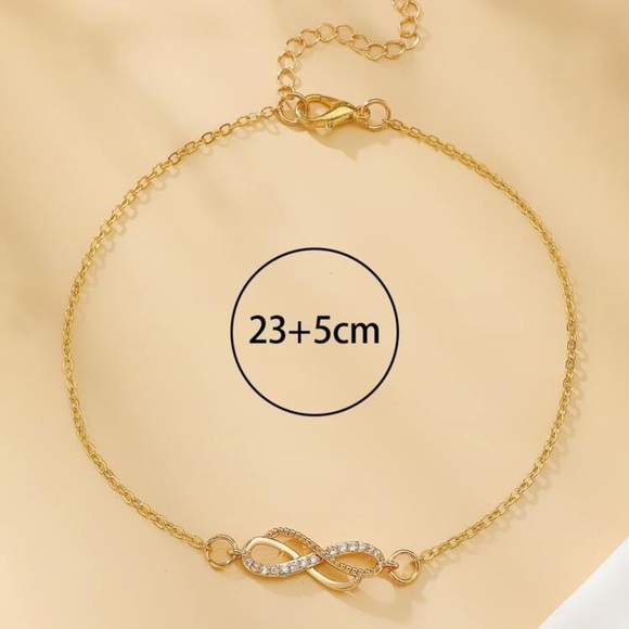 2/$10 NEW! Double Infinity Anklet Bracelet Beach Summer Geometric Pendant - Picture 6 of 6